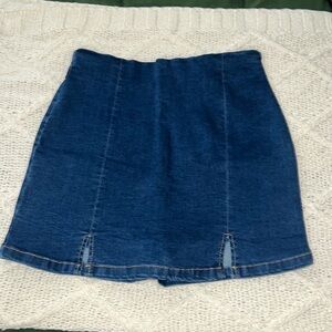 Denim mini skort